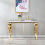 Viatorial Legs Console Table Marble Texture Top Enters Table