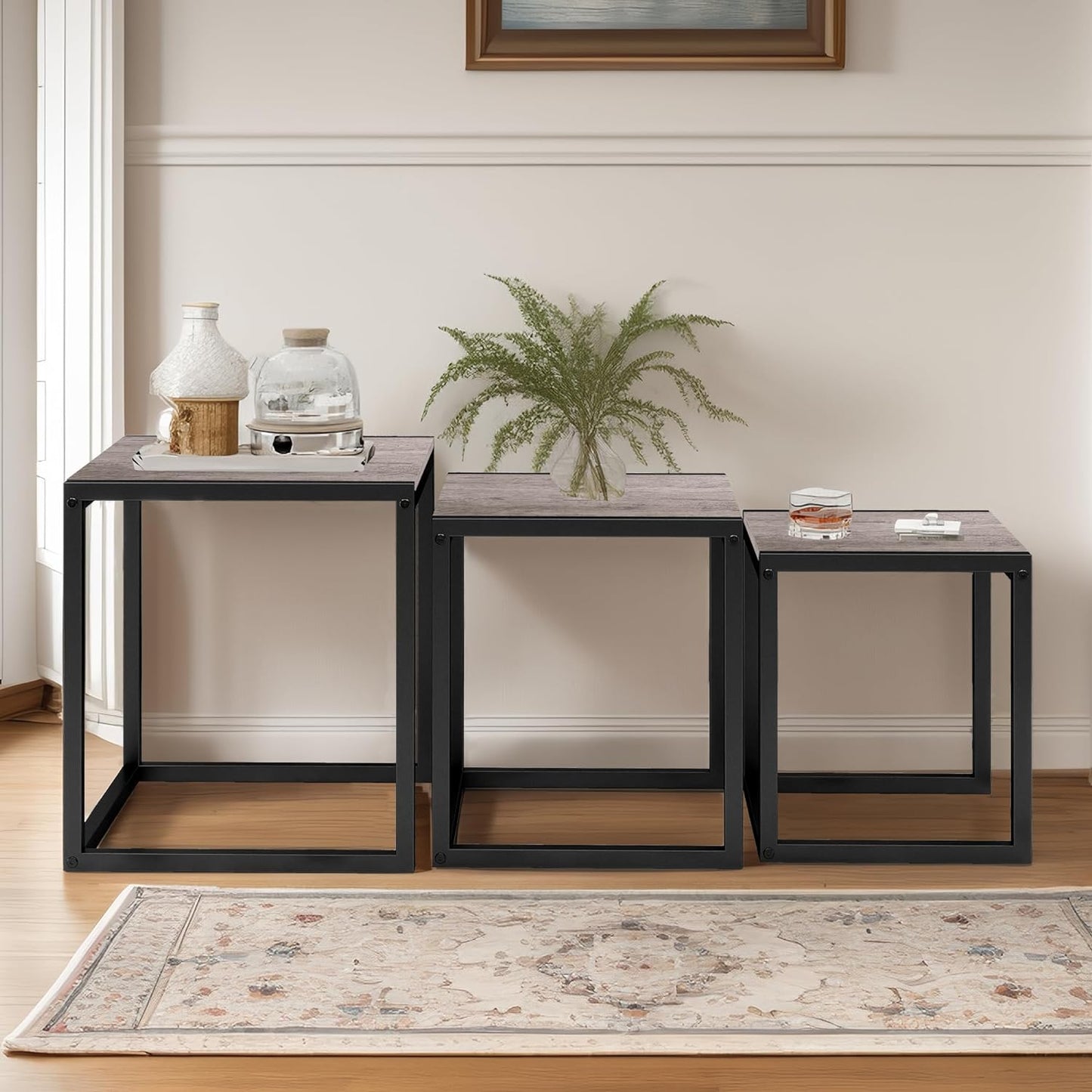 3 Pieces Nesting Table Set Living Room Home furniture