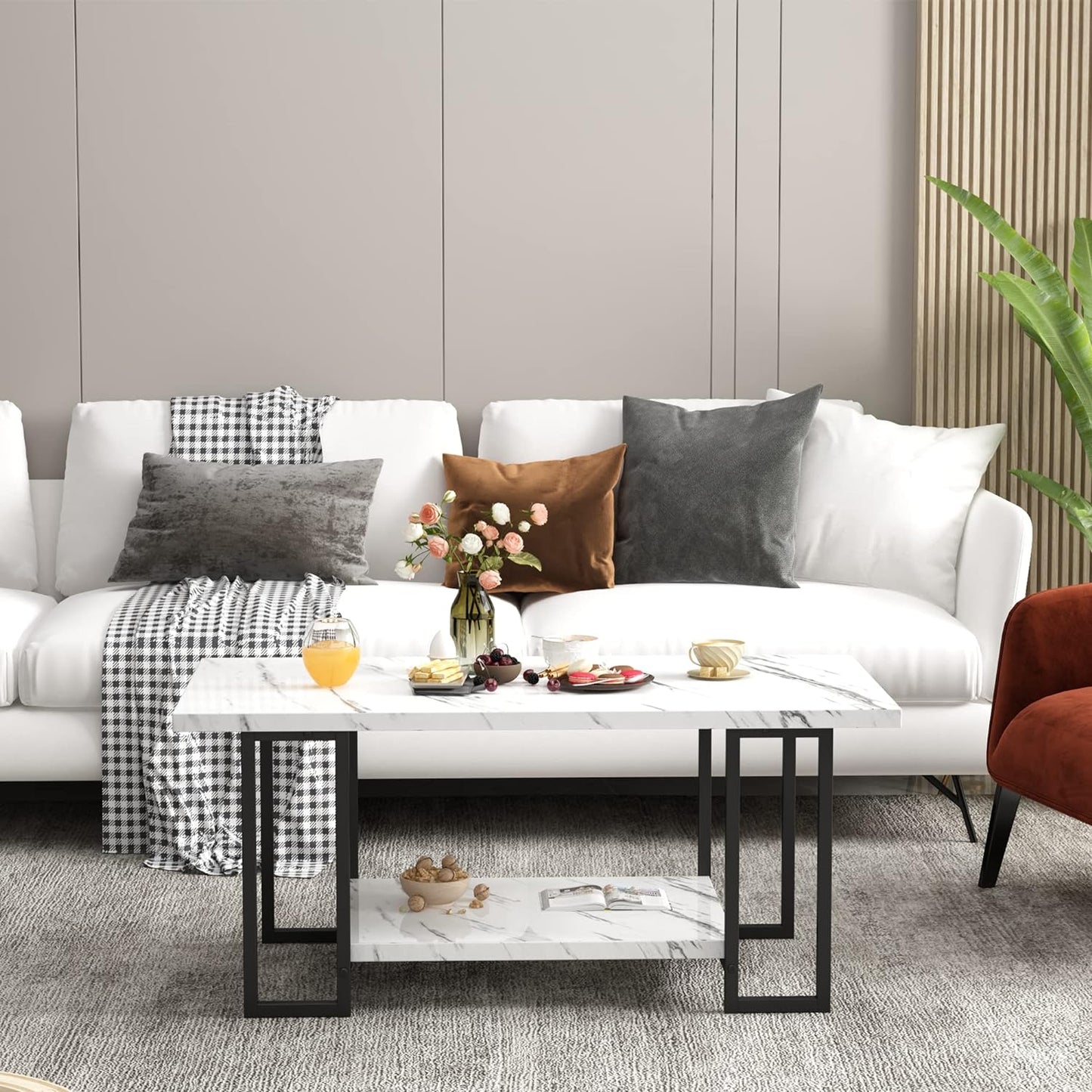 Rectangular Shape 2 Shelf Center Table Living Room Table
