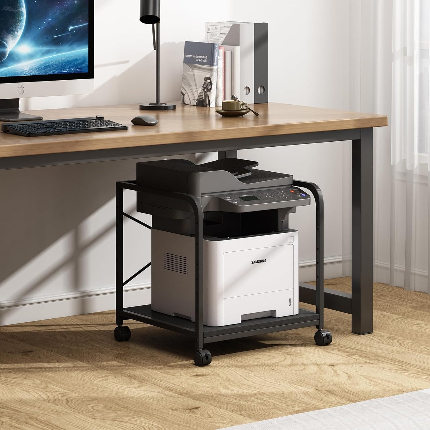 Metal Furniture wooden office desk with durable metal frame for professional and personal workspace.