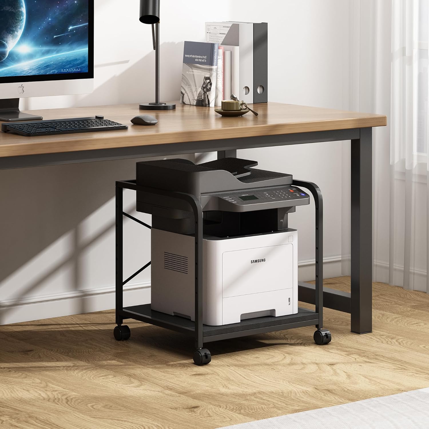 Metal Furniture wooden office desk with durable metal frame for professional and personal workspace.
