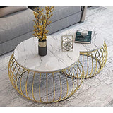 2 Pieces Round Center Table Home Decor Furniture Living Room Table