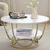 2 Shelf Round Center Table Modern Furniture Home