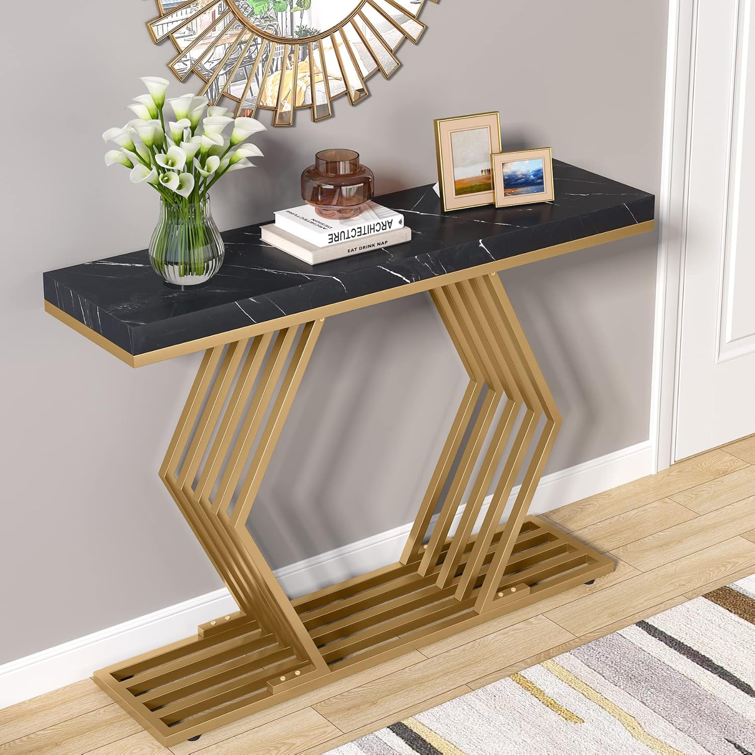 Tribe Designs Console Table – Gold Finish | Metal Furniture