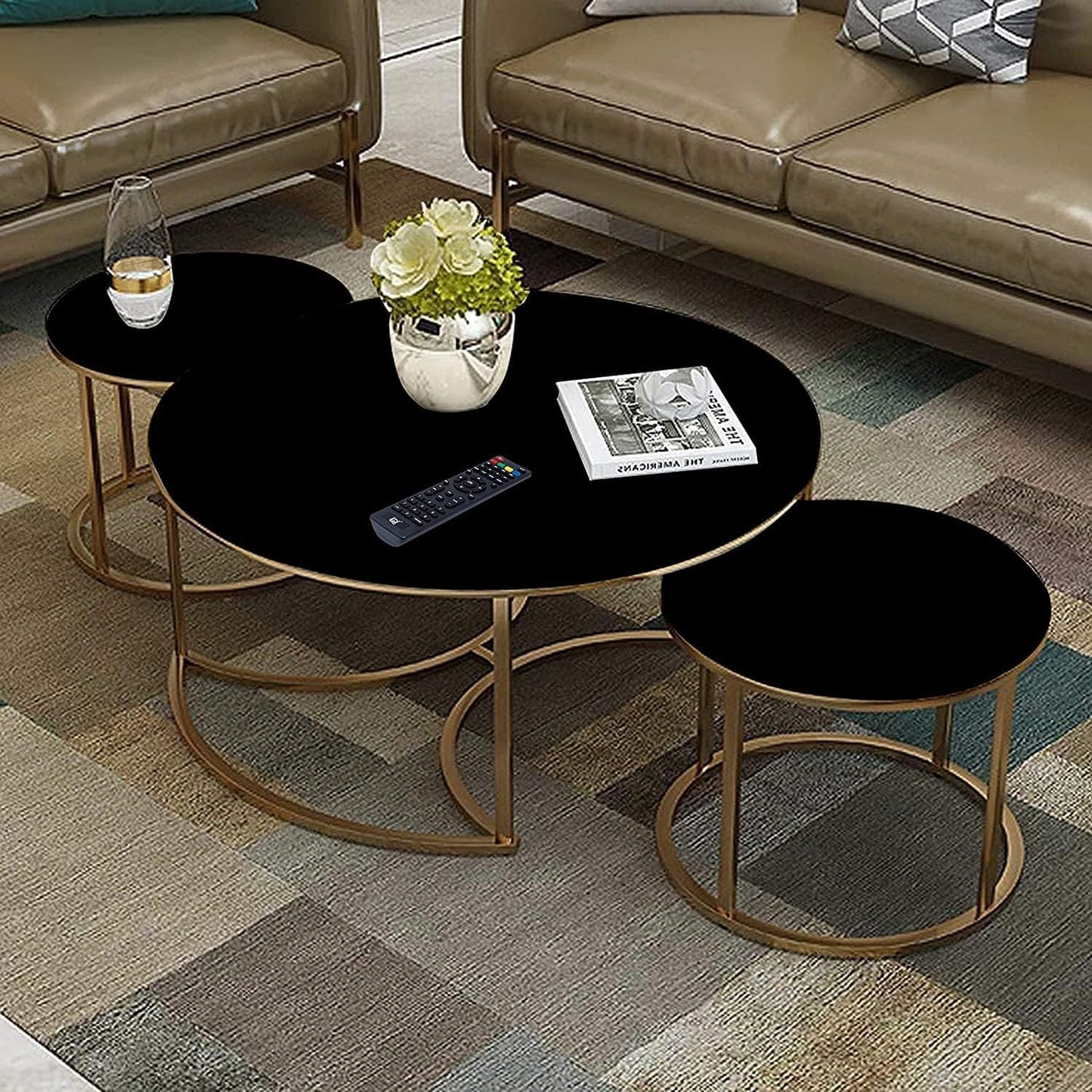 3 Pieces Round Center Table Set – Metal Furniture