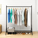 Cloth Hanging Stand Garment Coat Rack with Bottom Shelf Metal Clothes Rack for Hanging Clothes