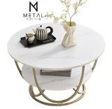 2 Shelf Round Center Table Modern Furniture Home