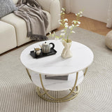 2 Shelf Round Center Table Modern Furniture Home