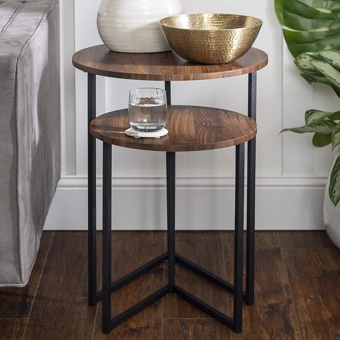 V-Shape 2-Piece Nesting Table - Metal Furniture