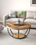2-Tier Round Rode Based Center Table Elegant Luxury Home Furniture