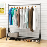 Cloth Hanging Stand Garment Coat Rack with Bottom Shelf Metal Clothes Rack for Hanging Clothes