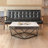 Diamond Shape Based Center Table Gold Paint Finish