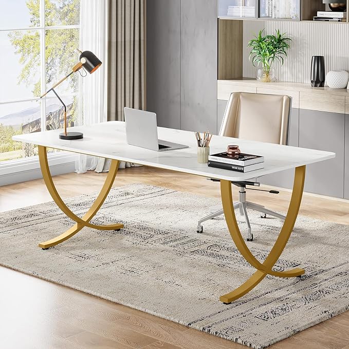 Metal Furniture simple workstation desk, sleek black office desk with a spacious work surface and modern design for everyday use