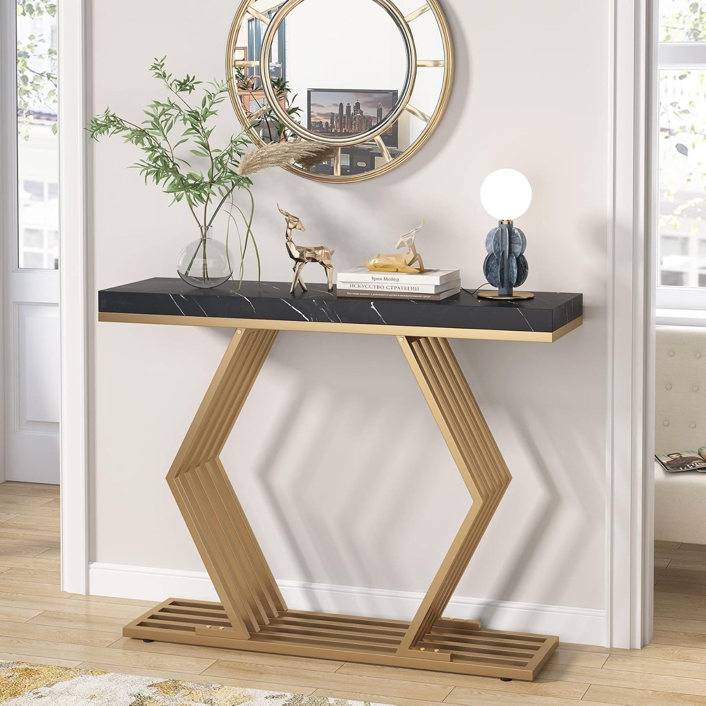 Tribe Designs Console Table – Gold Finish | Metal Furniture