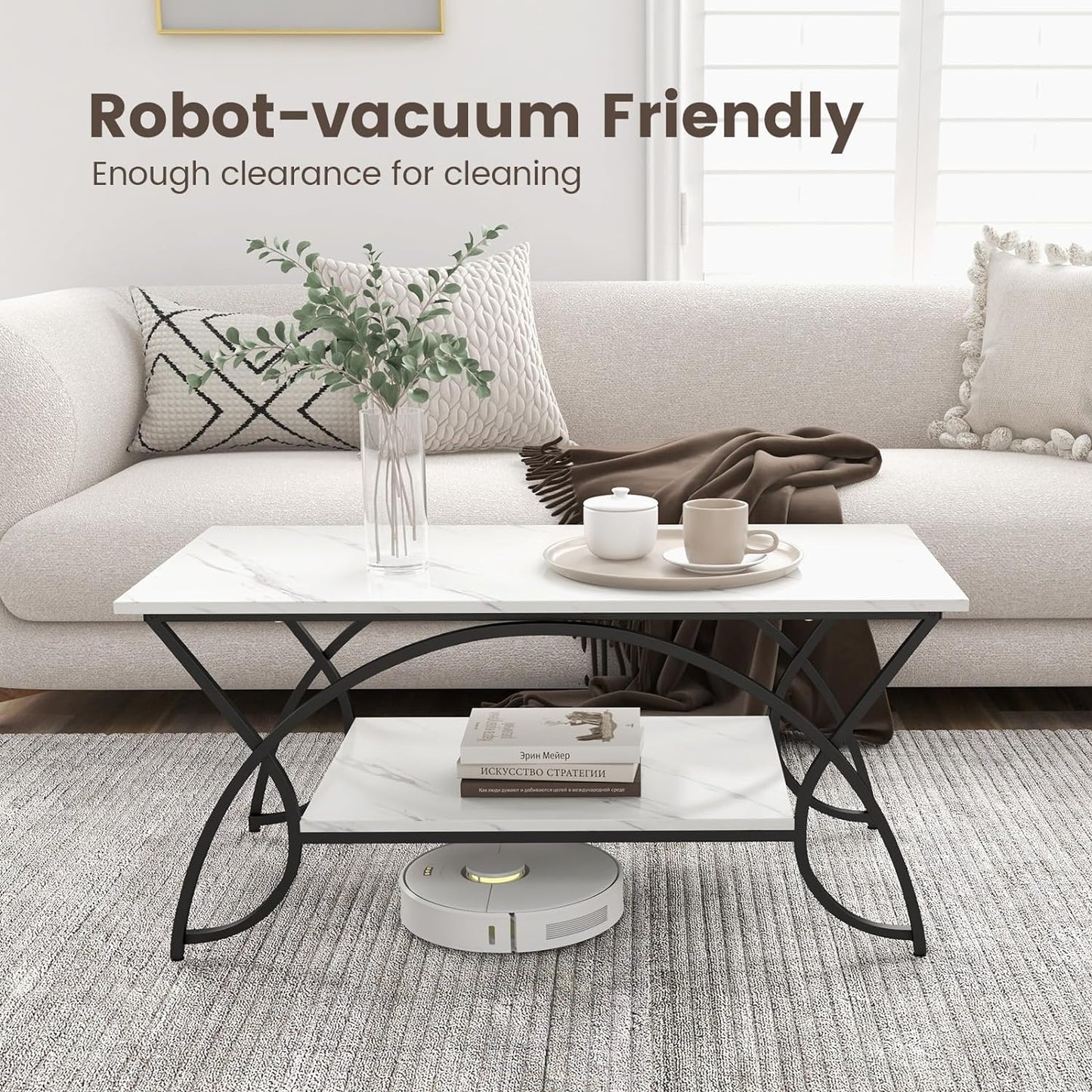 2 Tier Modern Center Table Luxury Living Room Table