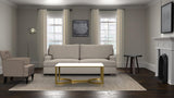 U Shape Rode Based Center Table Gold Paint Finish