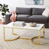 U Shape Rode Based Center Table Gold Paint Finish