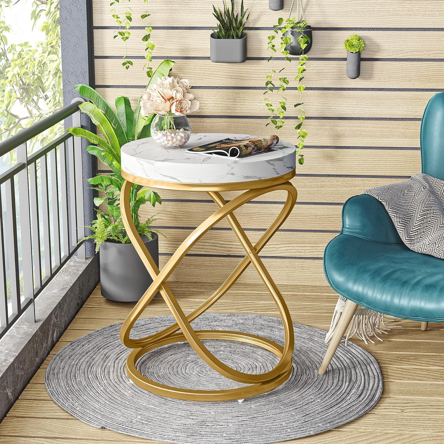 Oval Base Round Coffee Table – Metal Furniture
