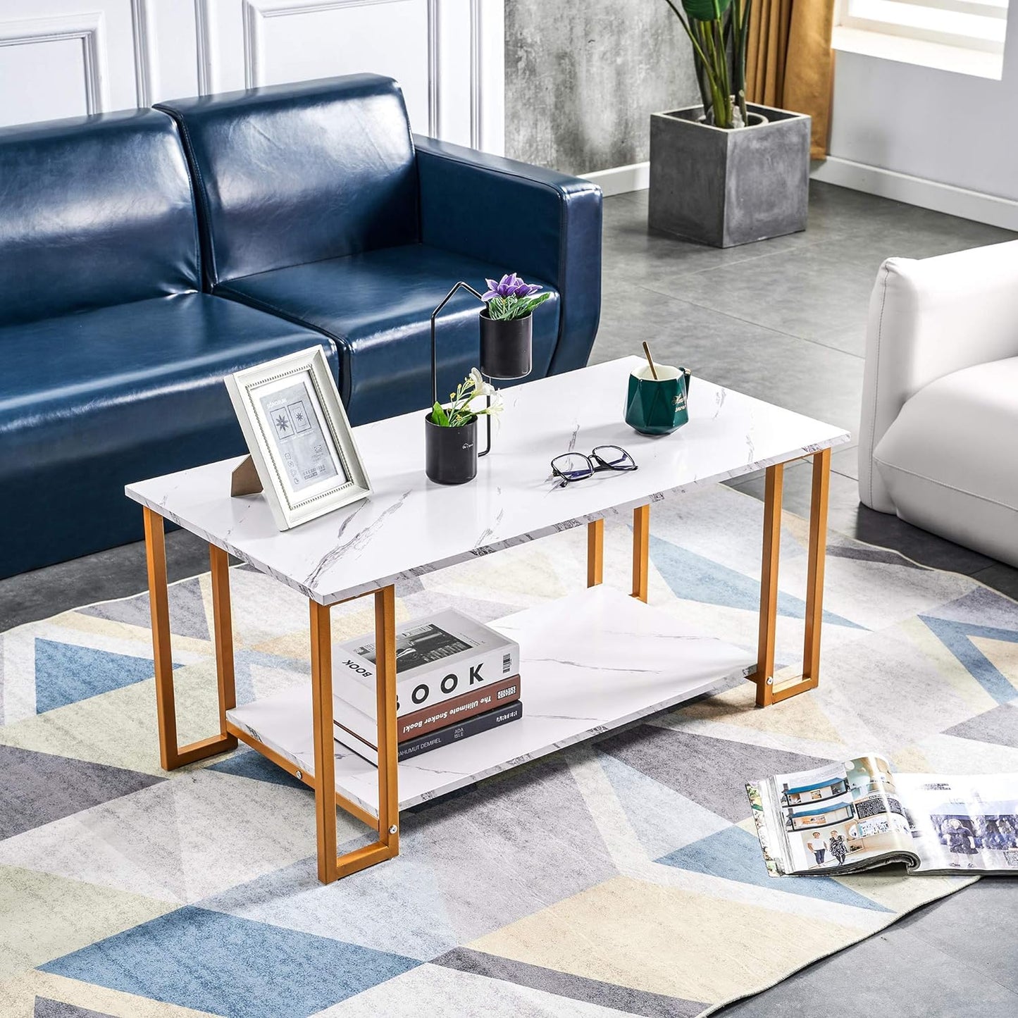 Rectangular Shape 2 Shelf Center Table Living Room Table