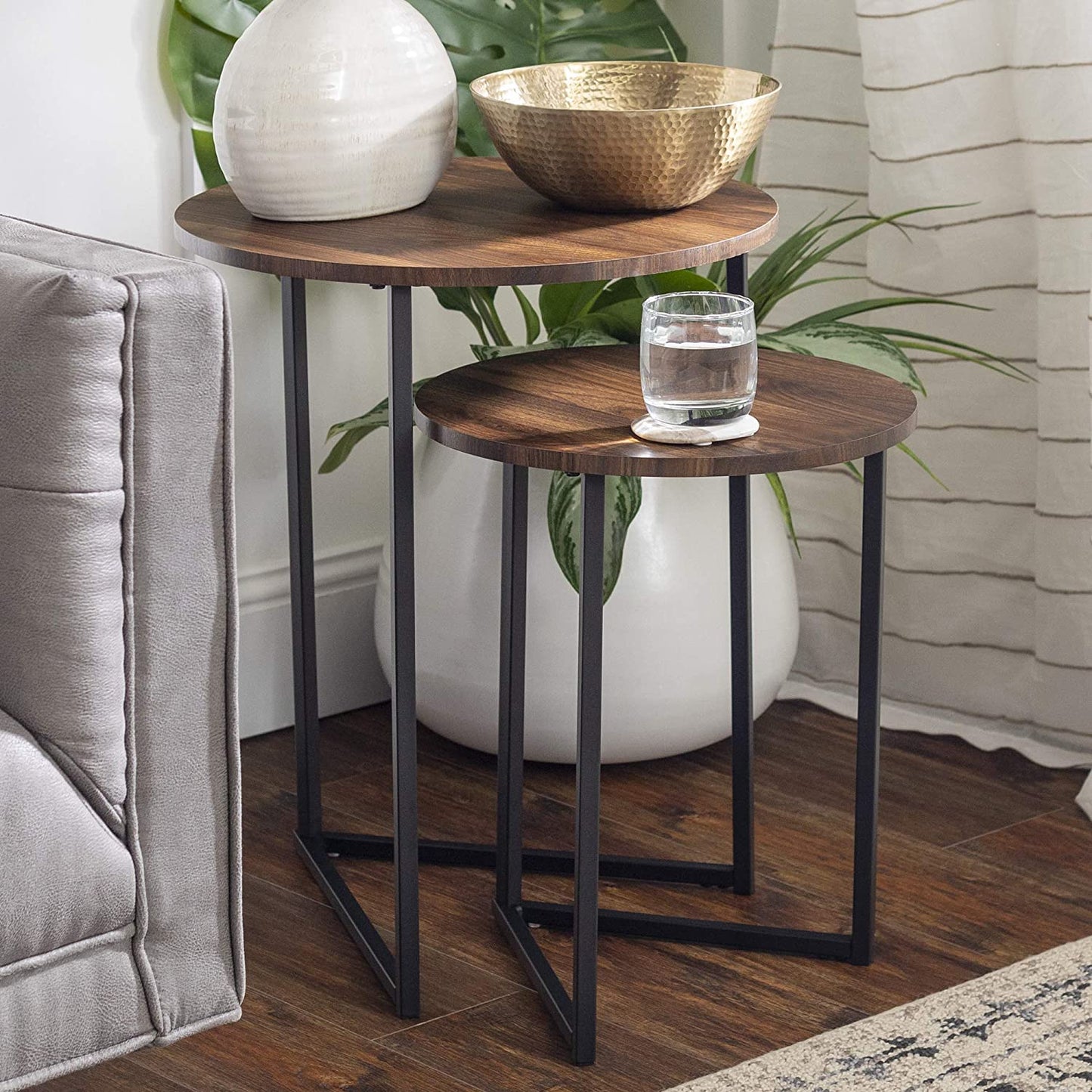 V-Shape 2-Piece Nesting Table - Metal Furniture