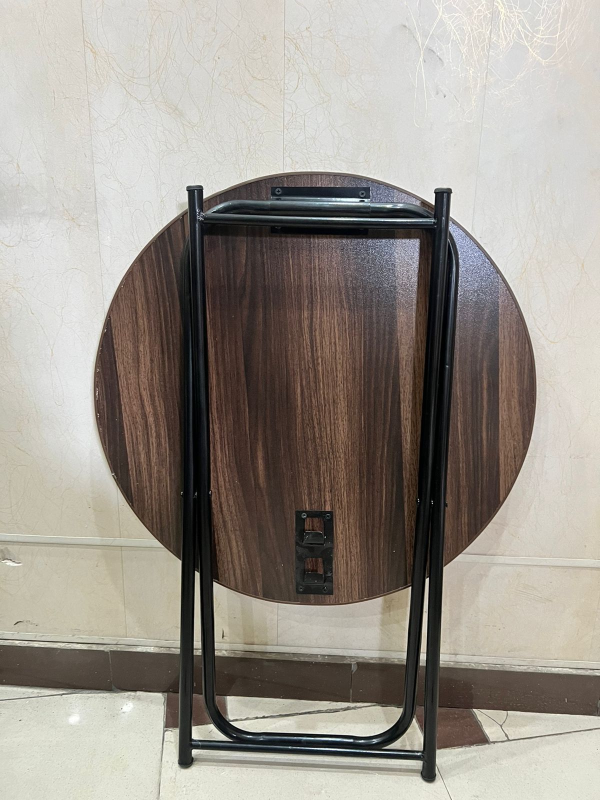 Wooden Folding Dining Table With Metal Legs Study Table