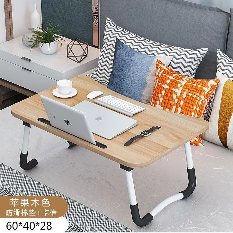 Wooden Folding Laptop Table With Cup Holder - Metal Furniture