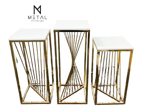 3 Pieces Curve Rode Based Nesting Table Set