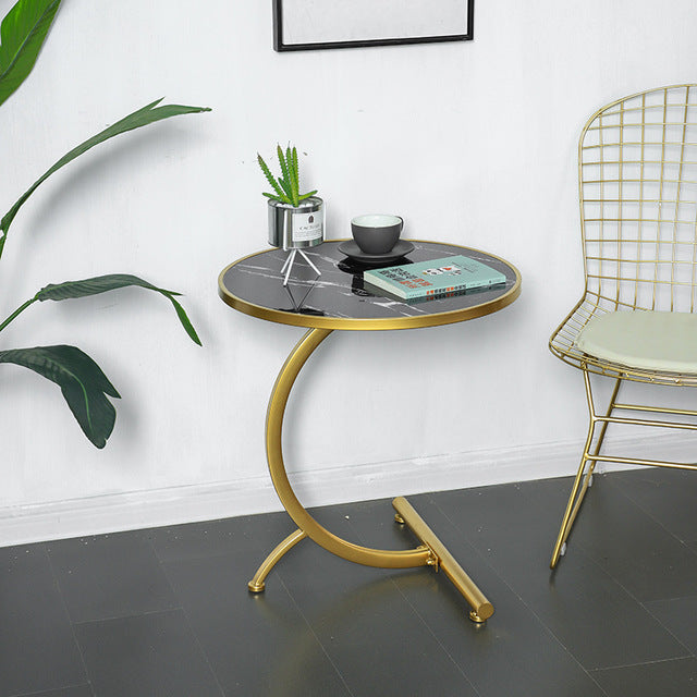 Bend Shaped Coffee Table Round Side Table Modern Style Coffee Table