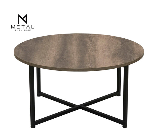 X Based Round Center Table 30" Diameter Luxury Look Style