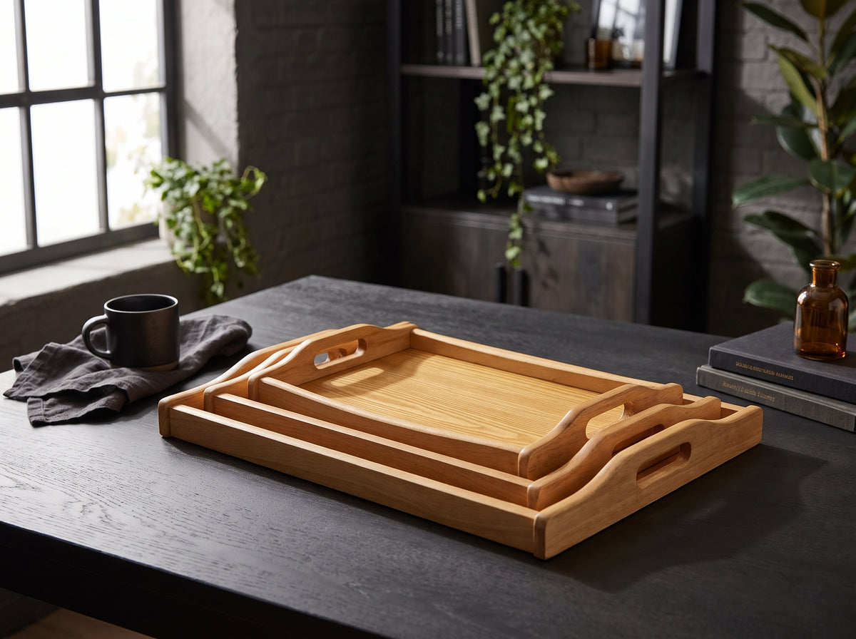 3-Piece Decorative Tray Set | Modern Serving & Display Trays for Home | Multipurpose Serving Trays