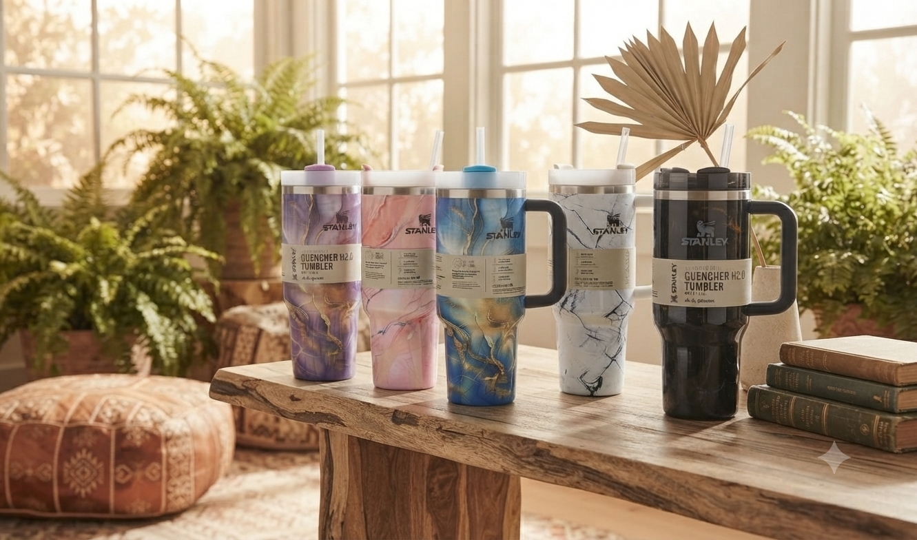 Stanley Quencher Multicolor Tumblers – Insulated Straw Cup with Handle