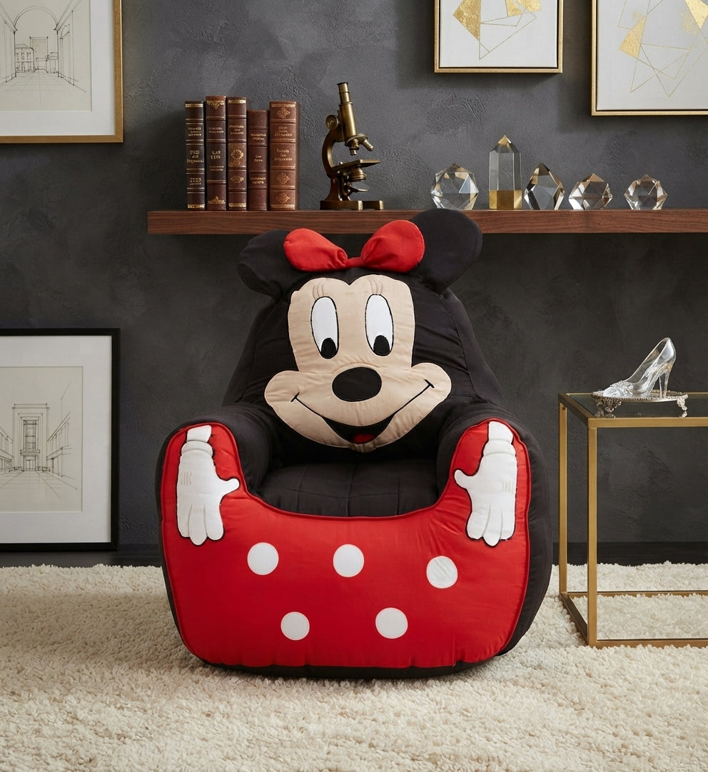 Minnie Mouse Bean Bag for Girls | Cute Cartoon Seating Chair for Bedroom, Playroom & Kids’ Relaxation