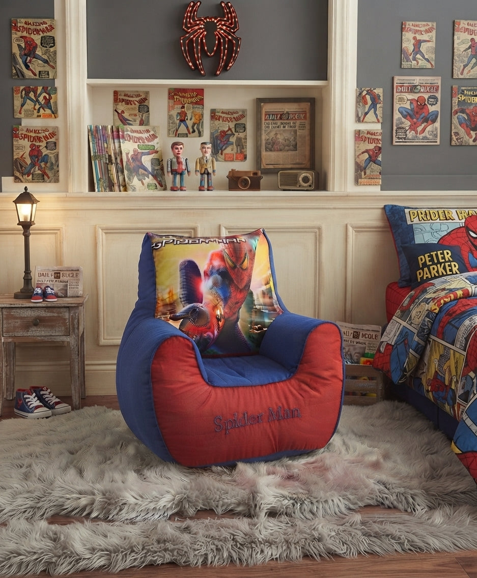 Spider-Man Bean Bag Chair for Boys | Kids Superhero Seating for Bedroom, Playroom & Gaming