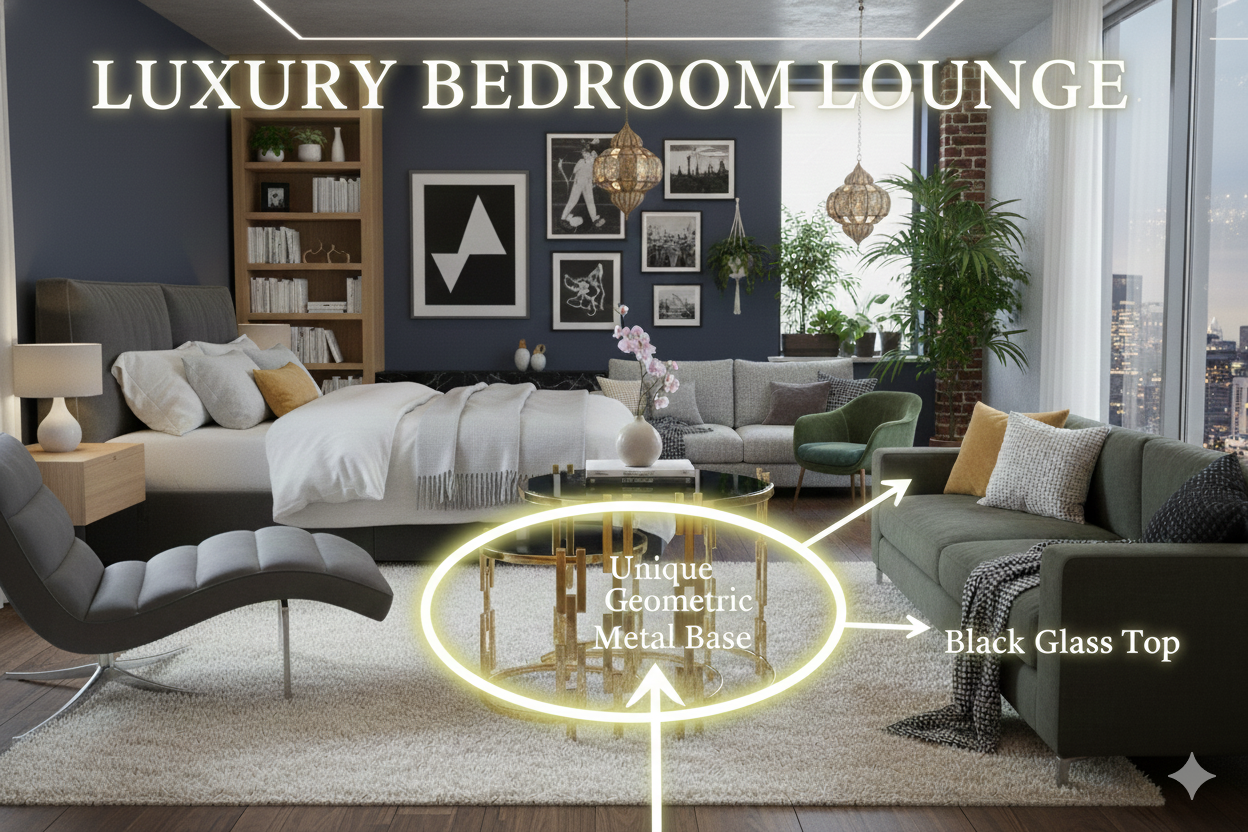 Modern Golden NestingTable Set with Elegant Glass Tops and Strong Metal Frame for Home Décor