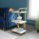 3-Tier S Shape Tea Trolley Kitchen Trolley For Household