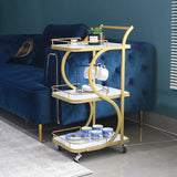 3-Tier S Shape Tea Trolley Kitchen Trolley For Household