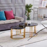 Rode Based 2 Pieces Round Center Table Luxury Look Home Decor