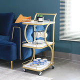 3-Tier S Shape Tea Trolley Kitchen Trolley For Household