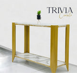 2 Shelf Elegant Luxury Style Console Table Rode Based Hallway Console Table