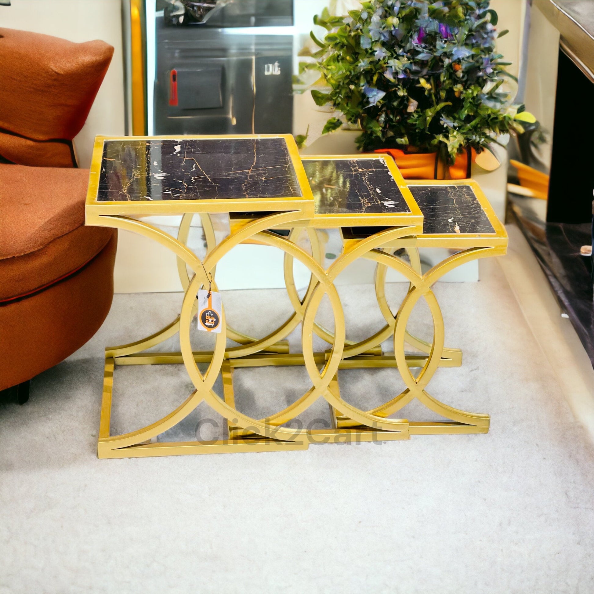 Square 3pc Nesting Table Set – Metal Furniture