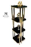Corner Rack Gold Paint Finish Marble Texture