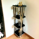 Corner Rack Gold Paint Finish Marble Texture