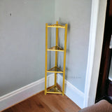 Triangle Shape Corner Rack Gold Paint Finish