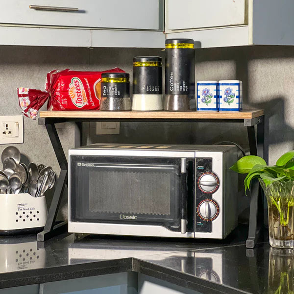 Modern metal oven rack from Metal Furniture, designed for dual oven storage with a stable, stylish kitchen organization solution.