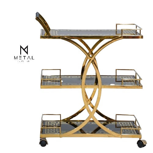 3-Tier X Serving Tea Trolley  Modern Versatile Look