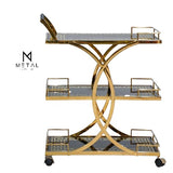 3-Tier X Serving Tea Trolley  Modern Versatile Look