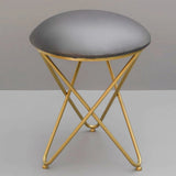 Cross Leg Ottoman Stool Velvet Top For Living Room