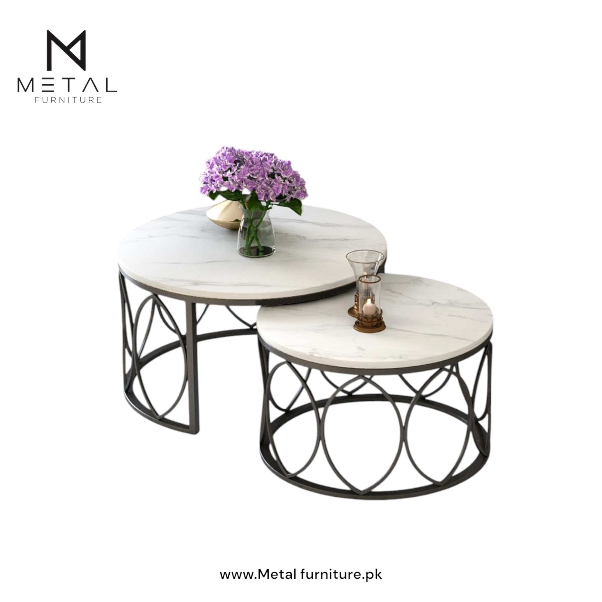 2-Tier Wooden Center Table for Living Room - Metal Furniture