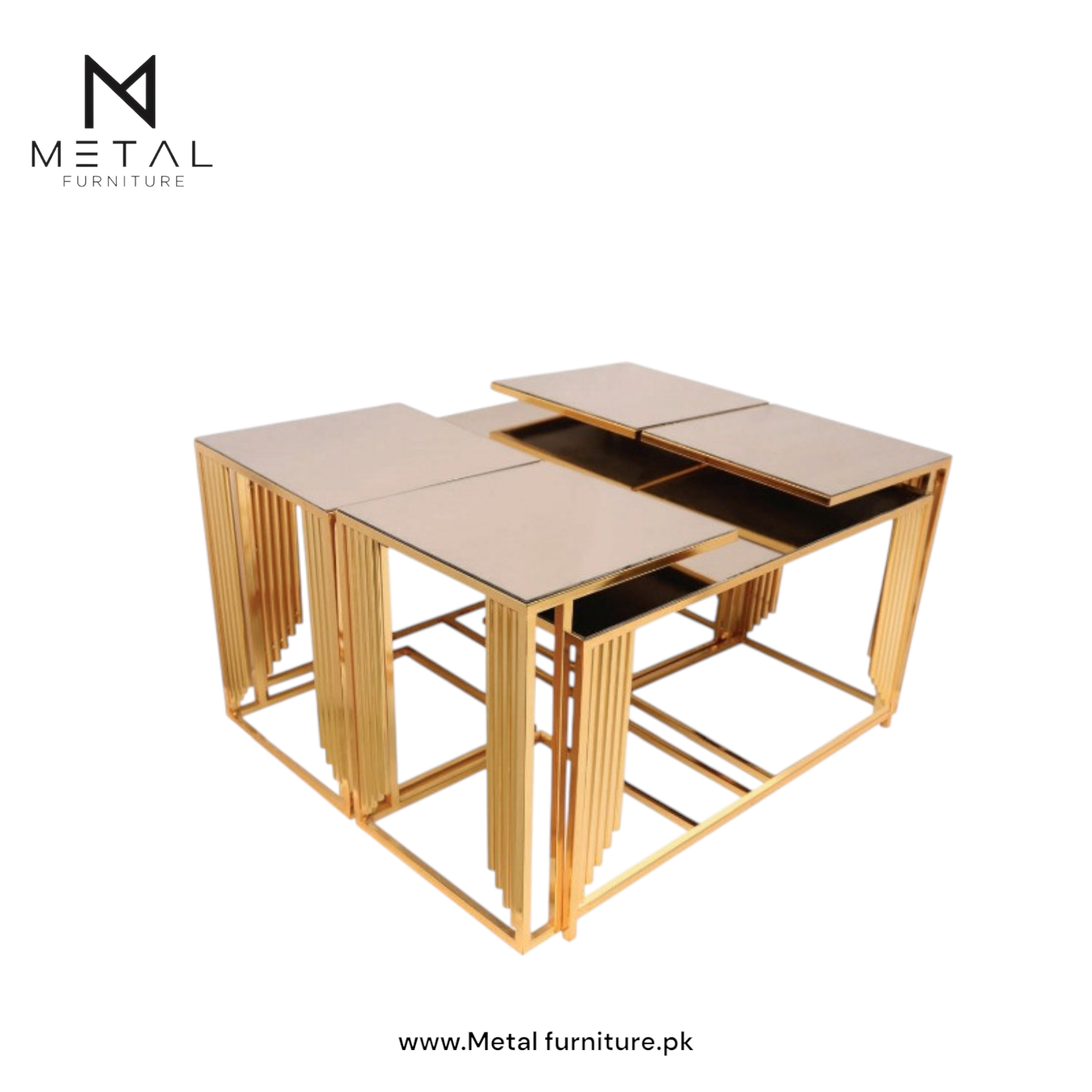 Square Center Table Gold Nesting Set | Luxury Furniture Pakistan ...
