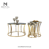 Metal Circle frame Center + Nesting Tables (4 Pcs)